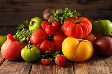 assorted colorful tomato