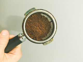 freshly ground coffee for cooking coffee