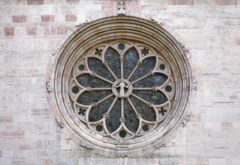 Fototapeta na wymiar Rose window of Trento cathedral