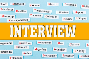 Interview. mass media and education concept