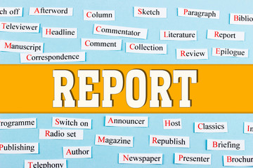 Report. mass media and education concept