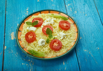 Millet risotto with pesto