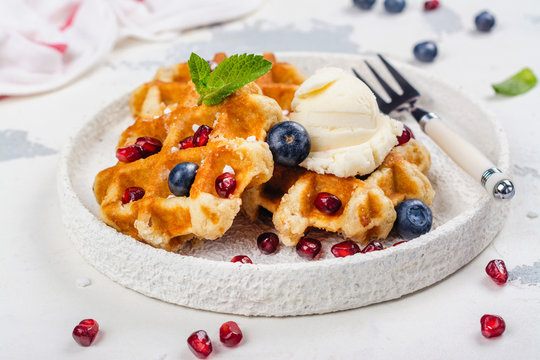 Homemade thick belgium waffles