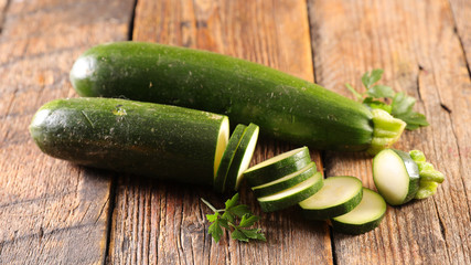 zucchini on wood background