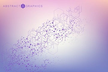 Structure molecule and communication. Dna, atom, neurons. Abstract polygonal structure with connecting dots and lines. Medical, technology, chemistry, science background. Vector illustration.