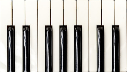 Close up piano keyboard