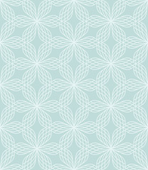 Floral stylized linear seamless pattern. Vector illustration.