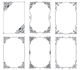Floral vintage frames for cards design