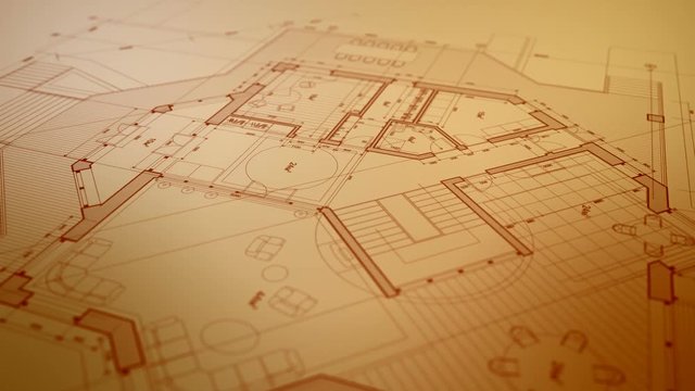 Architecture design: blueprint plan - illustration of a plan modern residential building / technology, industry, business concept illustration: real estate, building, construction, architecture