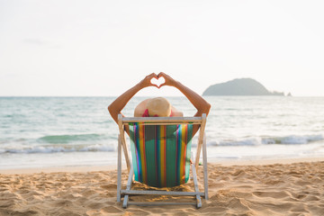 Woman on beach in summer