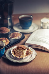 Freshly baked Muffins with coffee