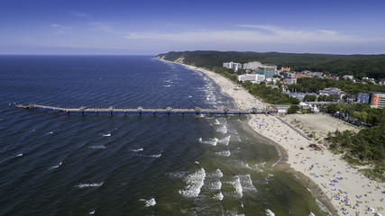 Międzyzdroje - a picturesque Polish resort on the Baltic coast from a bird's eye view