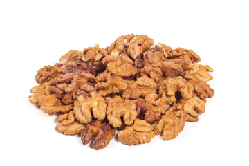 Walnut kernels isolated on the white background