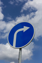 Turn right road sign