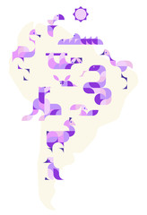 Nursery Childish Seamless Pattern Background with south american animals. Decorativ Style Trendy Textile, Wallpaper, Wrapping Paper, Kids Apparel Design. Vector illustration. 