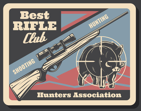 Vector retro poster for hunters association
