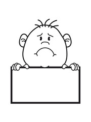 rahmen rand mauer wand text feld schreiben fläche schild gesicht kopf traurig weinen heulen tränen unglücklich depressiv clipart comic cartoon