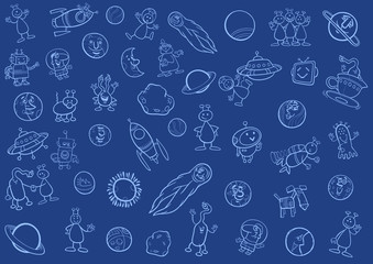 space and fantasy cartoon background