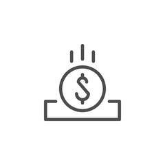 Obraz premium Coin slot line icon