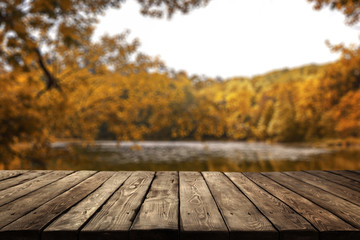 table background of free space and autumn time 