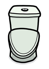 flush toilet / cartoon vector and illustration, hand drawn style, isolated on white background.