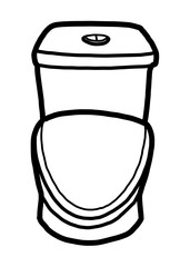 flush toilet / cartoon vector and illustration, black and white, hand drawn, sketch style, isolated on white background.