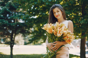 girl with bouquet