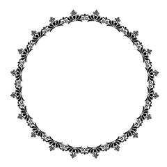 Vintage round frame in retro style, barroco. Flower decorative gold ornament, element for greeting cards, invitation, menu. Stylish vector graphics.