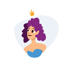 cartoon pretty woman princess, vector