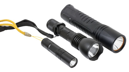 led flashlights on white