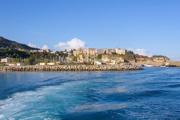 View of port in Tropea town