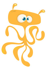 Cute cartoon alien or octopus. Vector illustration