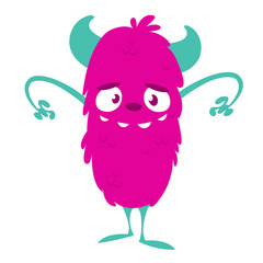 Scary cartoon monster. Vector monster illustration