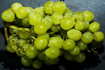 Bunch of delicious and fresh white grapes
