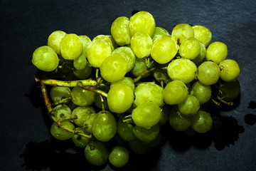 Bunch of delicious and fresh white grapes
