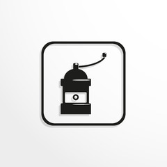 Manual coffee grinder. Vector icon.