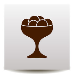 biscuit or sweets on a plate vector icon.