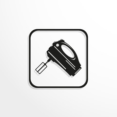 An ordinary kitchen mixer for cooking. Vector icon.