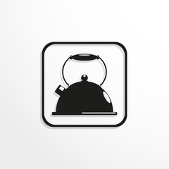 Iron kettle. Vector icon.
