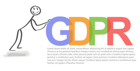 Gdpr general data protection regulation. Eu safeguard regulations and data encryption vector concept background