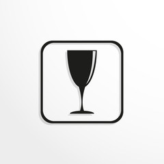 Glass transparent glass for alcohol. Vector icon.