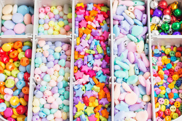 Multicolored beads. A set for creativity, handmade.