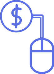 Icon - Mouse connected to dollar - Vector