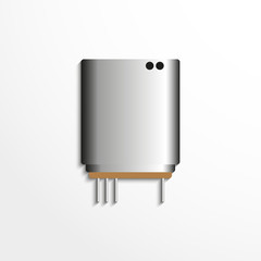 Component to the electronic microcircuit. Vector icon.