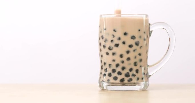 Glass of Taiwan Bubble milk tea