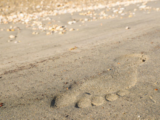 Fußabdruck im Sand