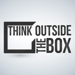 Think outside the box concept . vector illustration isolated on white background.