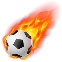 Fototapeta premium Soccer Ball on Fire