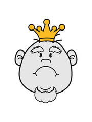 gesicht krone könig prinz großer kopf kleiner mann junge traurig weinen heulen tränen unglücklich depressiv clipart comic cartoon
