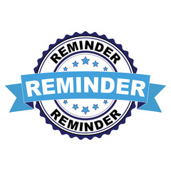 Fototapeta premium Blue black rubber stamp with Reminder concept